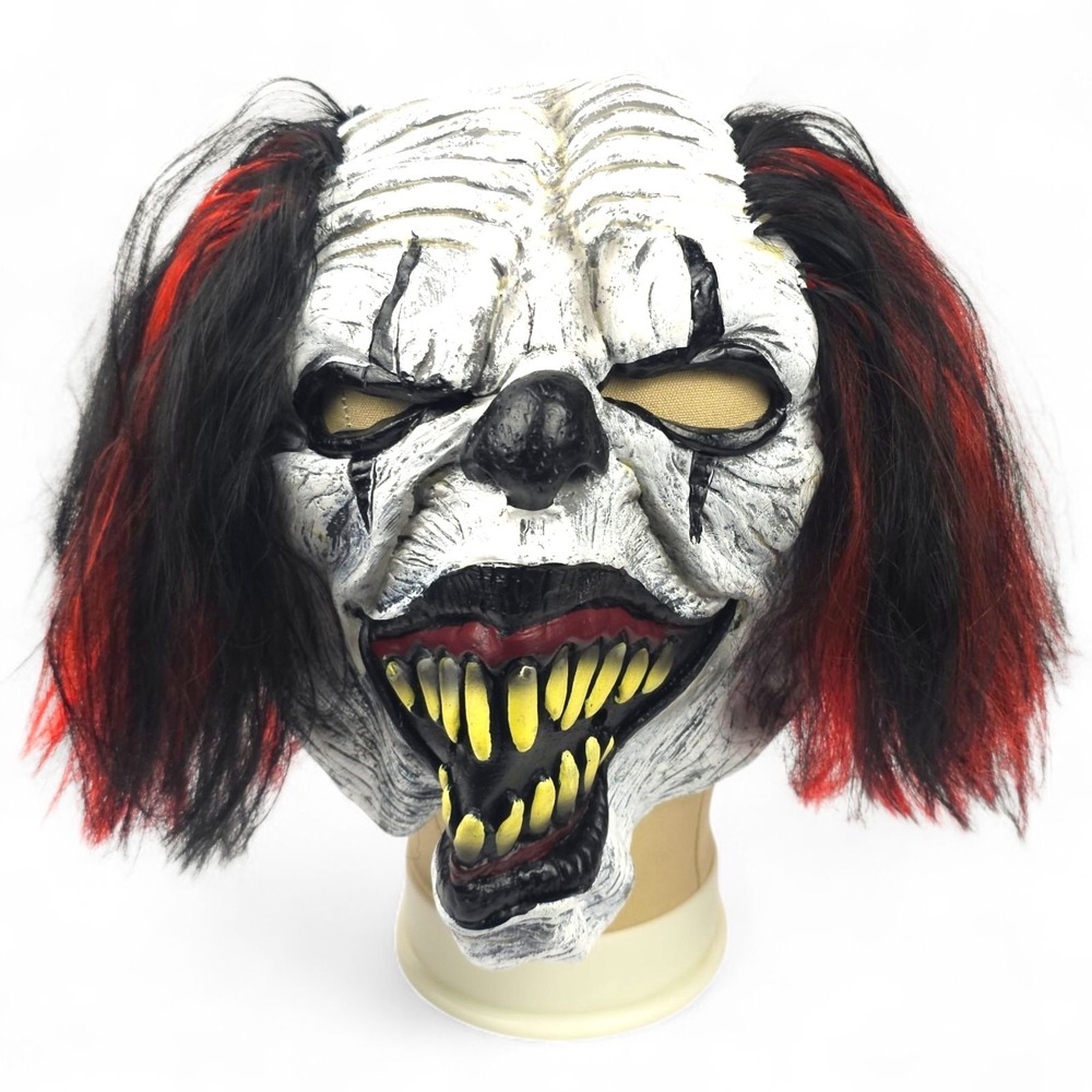 California Costumes Last Laugh Clown AniMotion Mask Scary Evil Halloween Hair